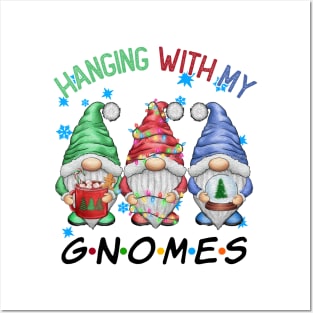 Funny Christmas Gnome Hanging With My Gnomies Family Pajamas Posters and Art